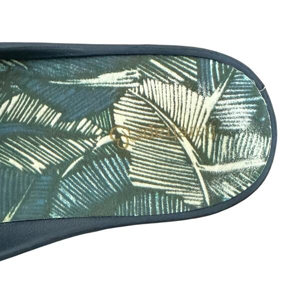 Baretraps Parvati Platform Slides Womens 10 Blue Slip On Open Toe Leaf Print - Picture 5 of 11